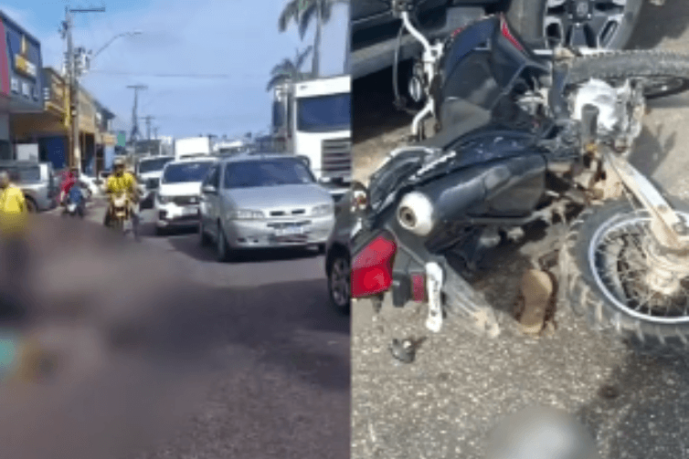 Mulher morre após cair de motocicleta e ser atingida por carreta na BR-316, em Castanhal