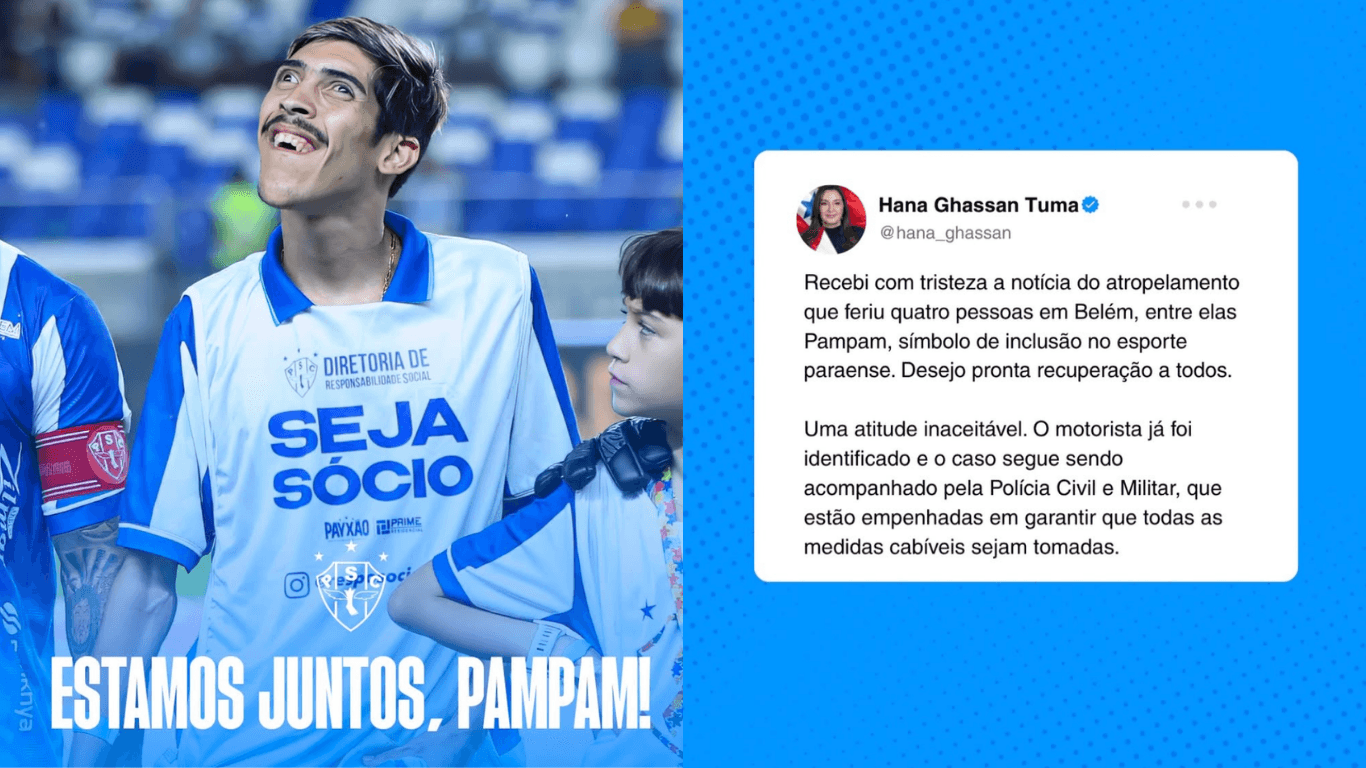 Governadora Hana Ghassan acompanha caso de Pampam e Paysandu presta apoio ao torcedor ferido