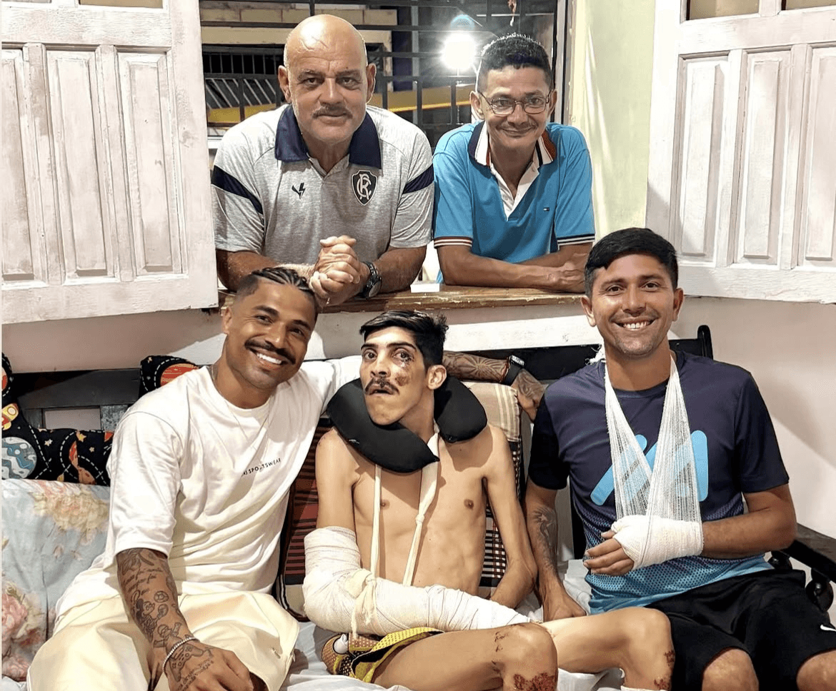 Capitão do Paysandu, Marcinho vai à casa de Pam Pam após acidente com o torcedor
