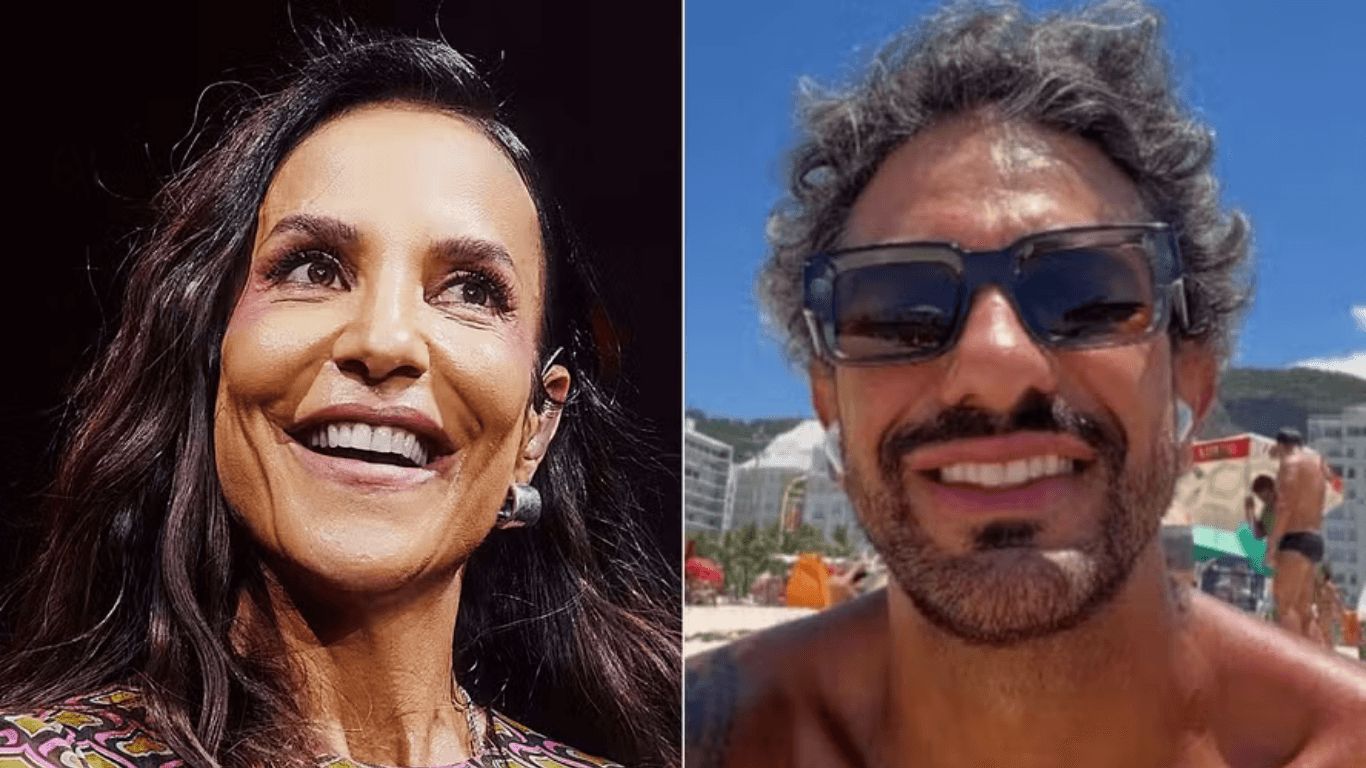 Ivete Sangalo é vista aos beijos com empresário Tiago Maia durante show de Belo em São Paulo