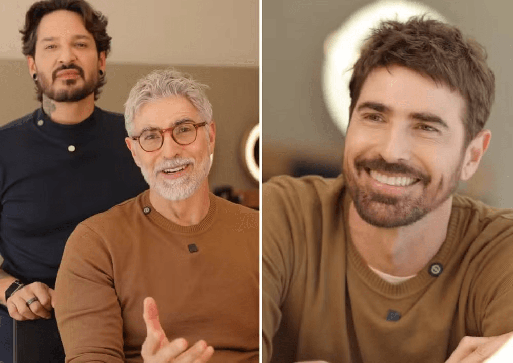 Aos 53 anos, Reynaldo Gianecchini deixa os cabelos grisalhos de lado e muda o visual; veja