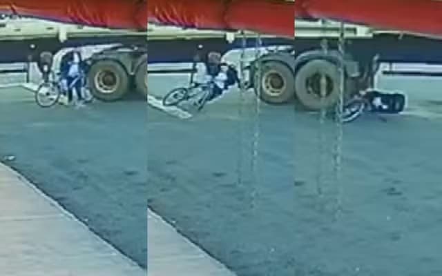 VÍDEO: Estudante de 12 anos sobrevive após ser atingido e arrastado por caminhão