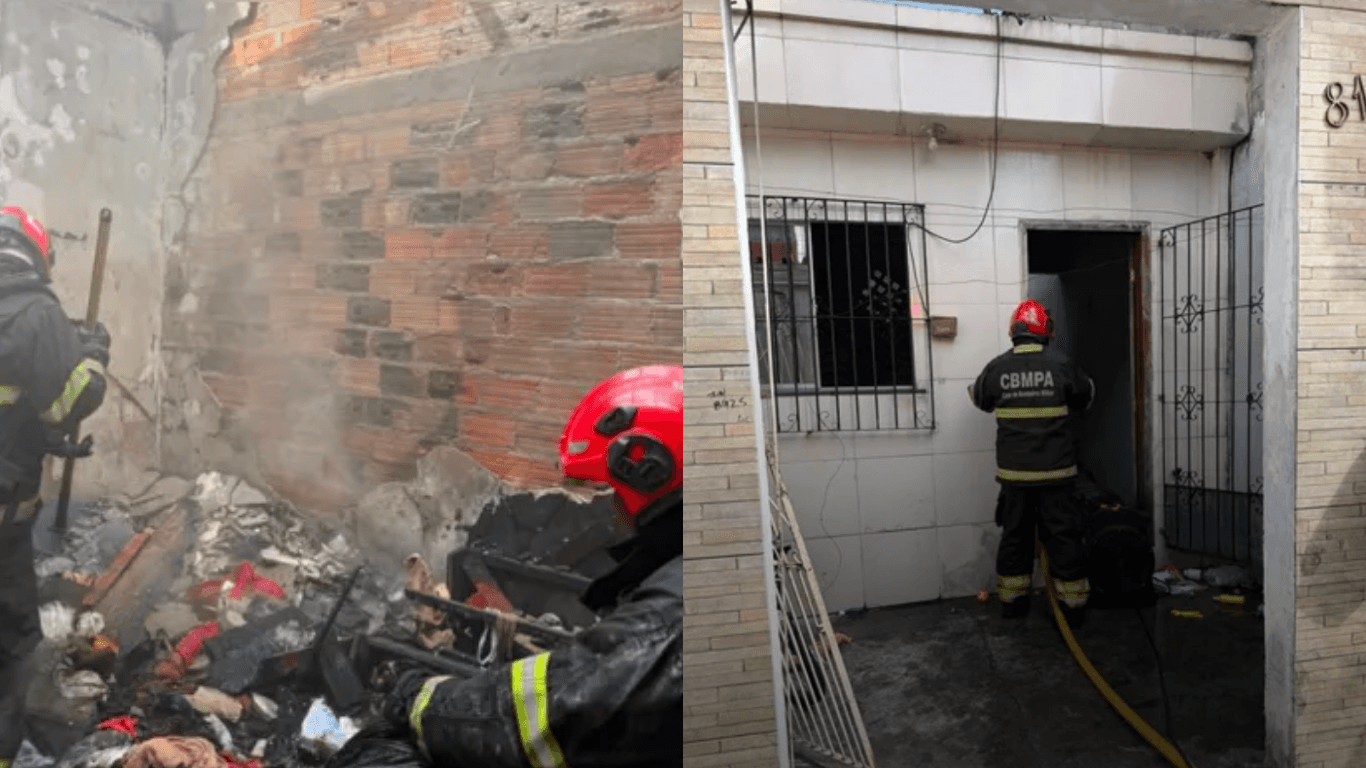 Incêndio atinge casas e deixa duas pessoas feridas no bairro da Condor, em Belém