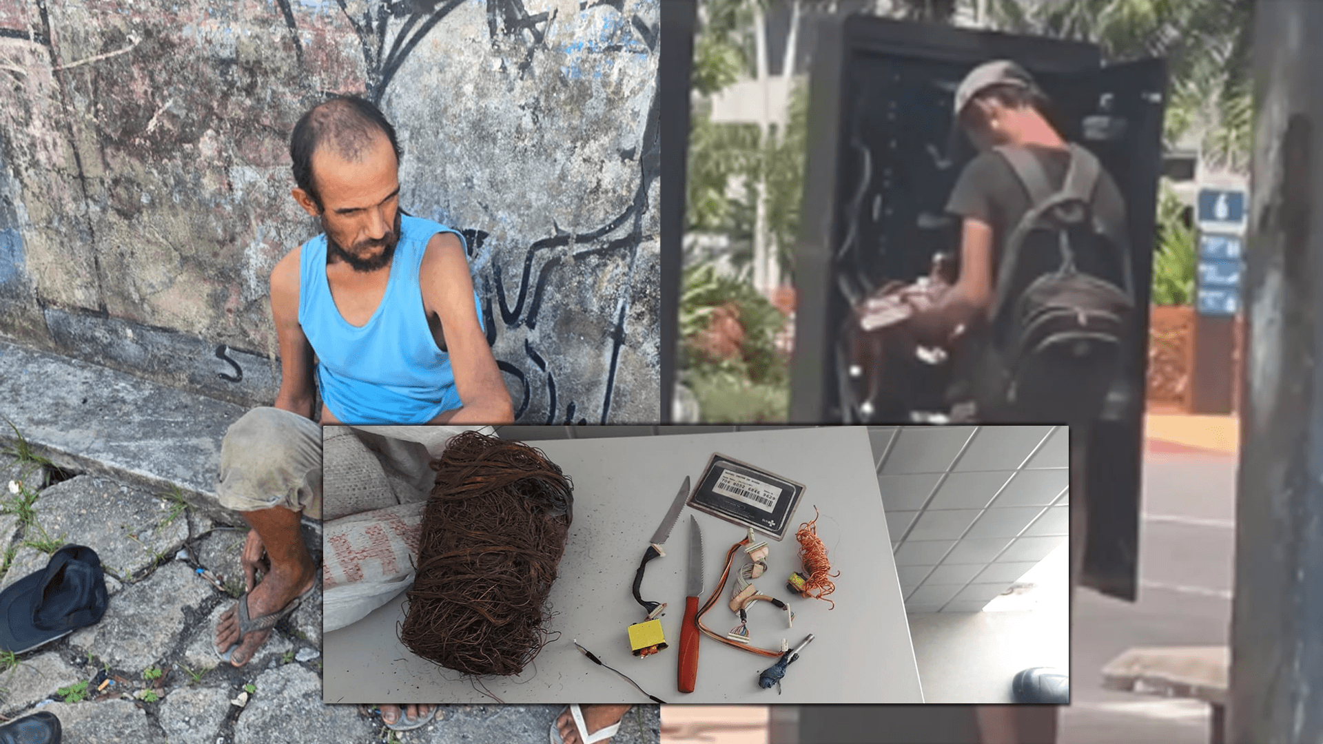Guarda Municipal prende homem flagrado furtando fiação de painel na Doca
