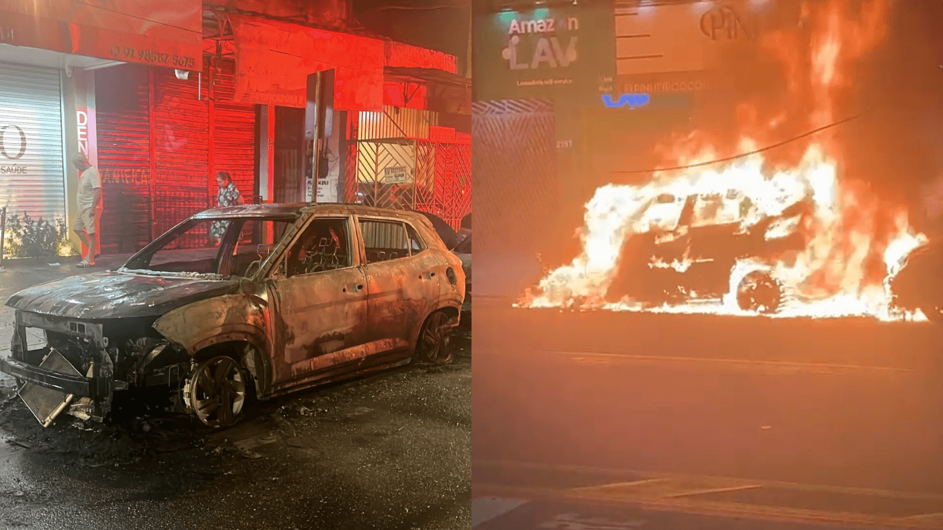Bombeiro militar tem carro incendiado em frente de casa no bairro do Guamá, em Belém