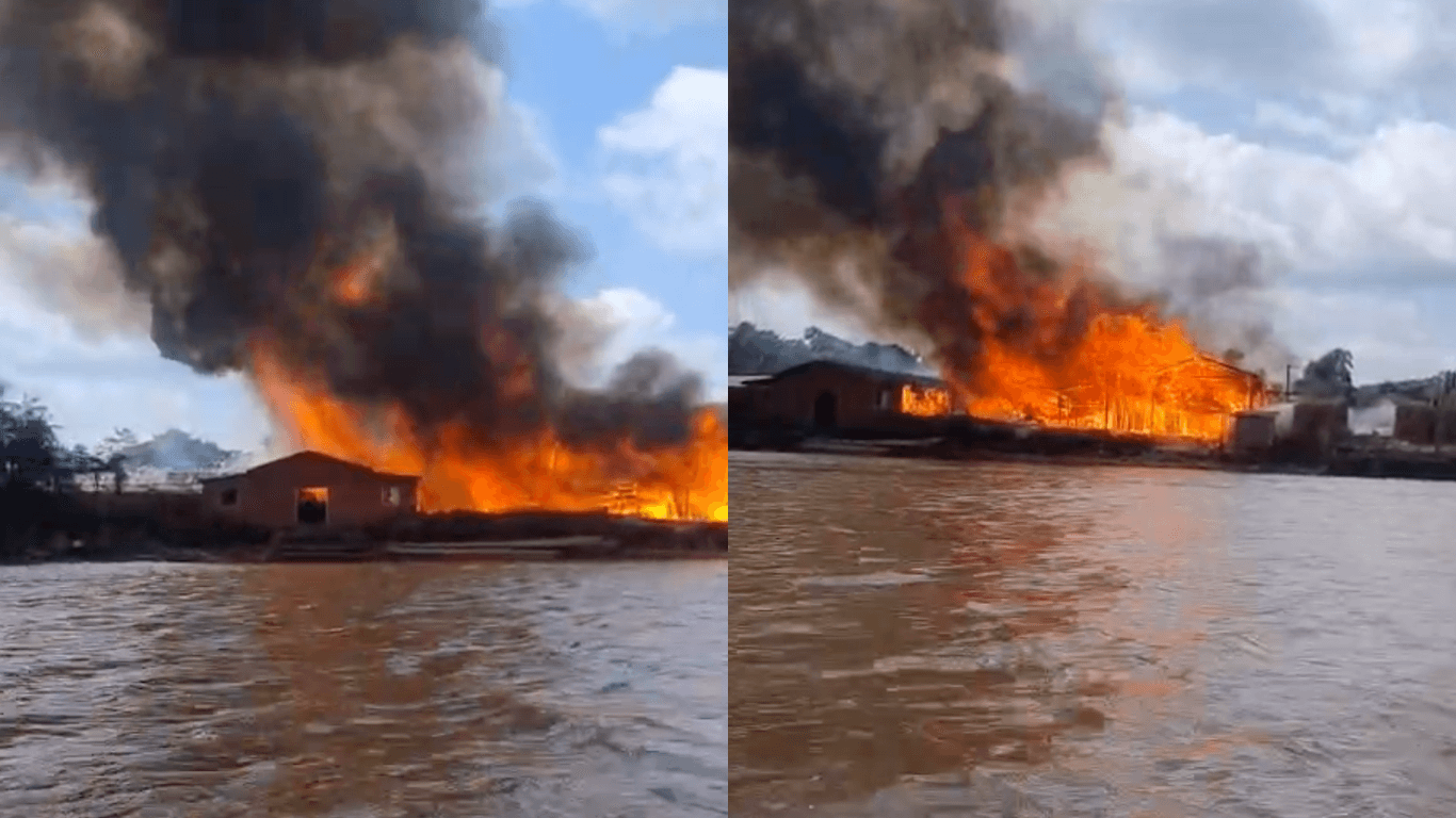Incêndio de grandes proporções atinge serraria e residência na zona rural de Breves, no Marajó