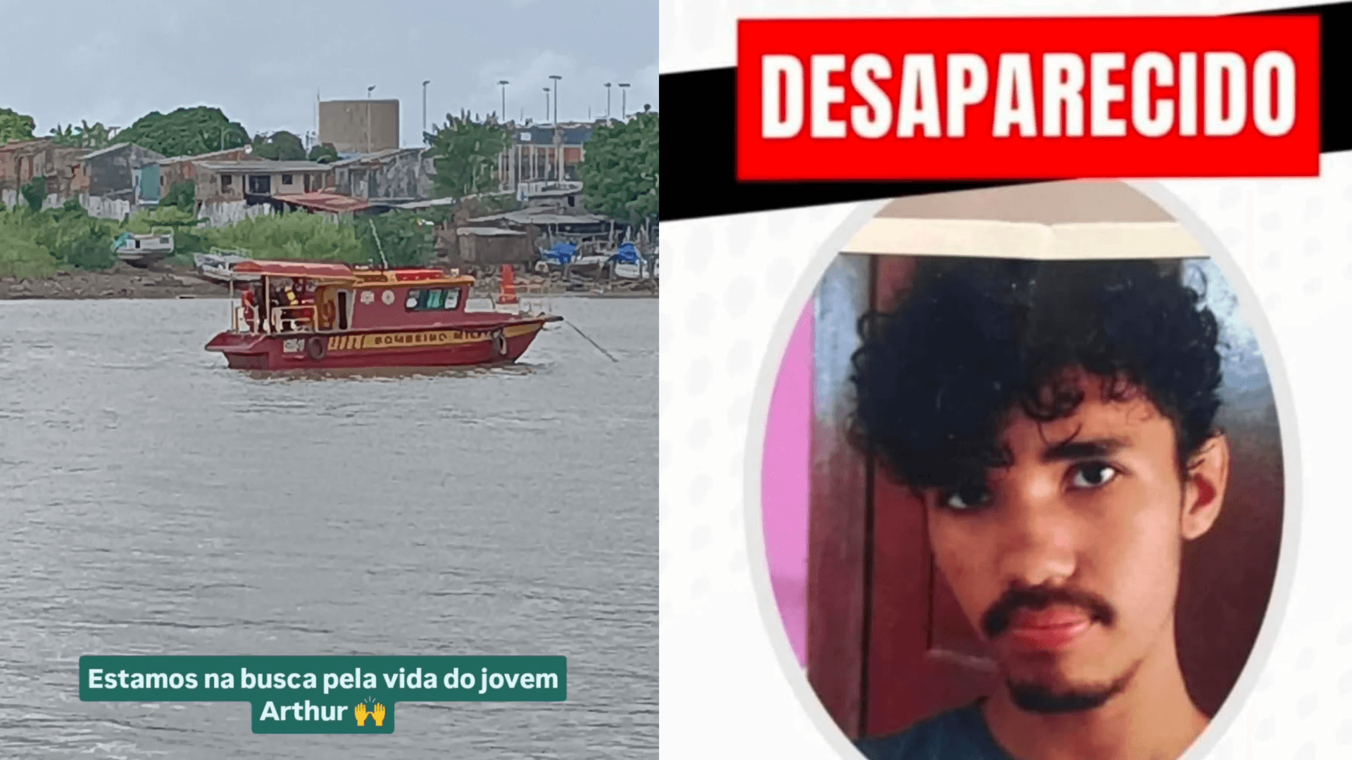 Em Outeiro, bombeiros realizam buscas por jovem que desapareceu