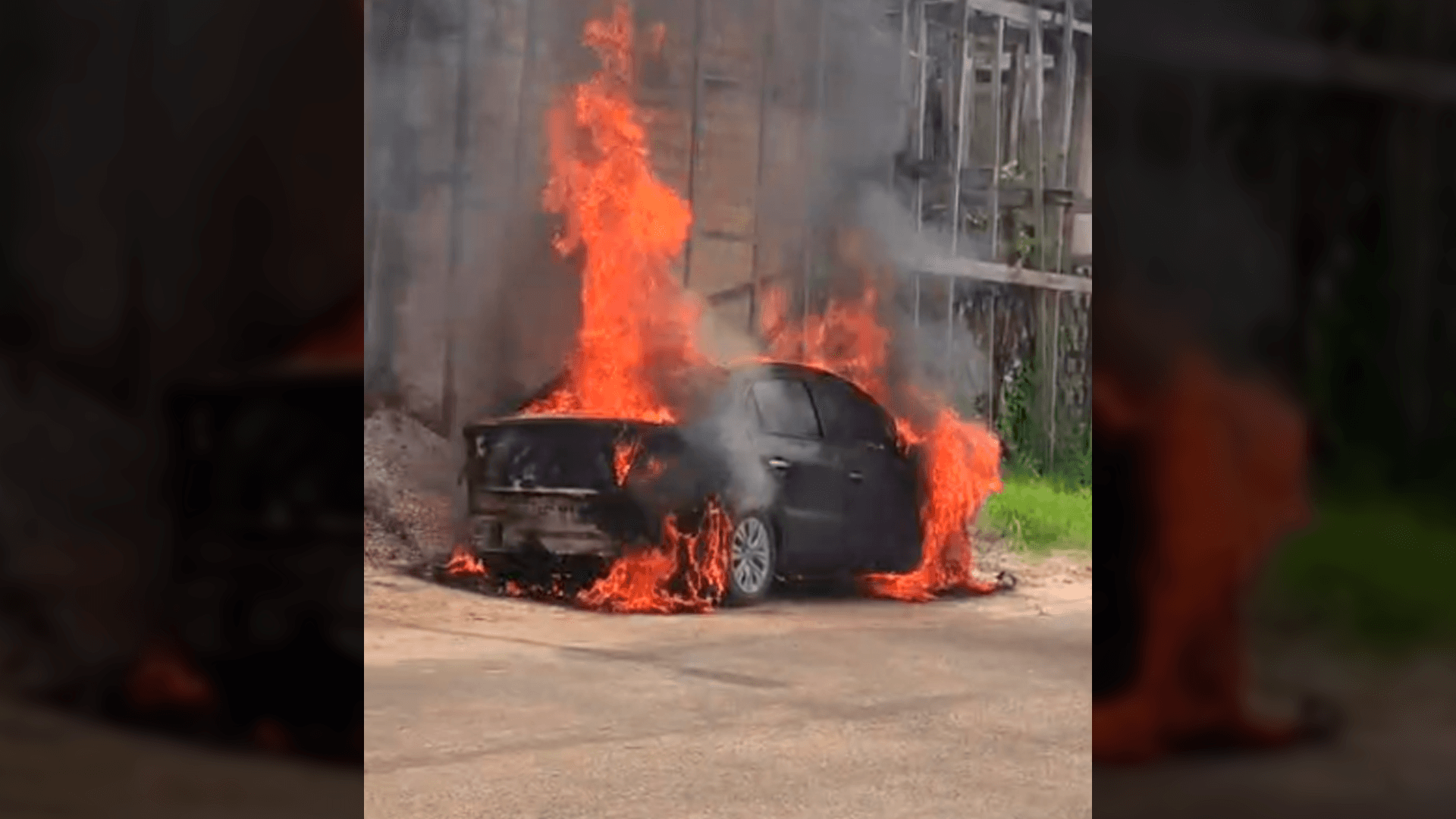 Carro é incendiado após gerador explodir e pegar fogo no Distrito de Outeiro