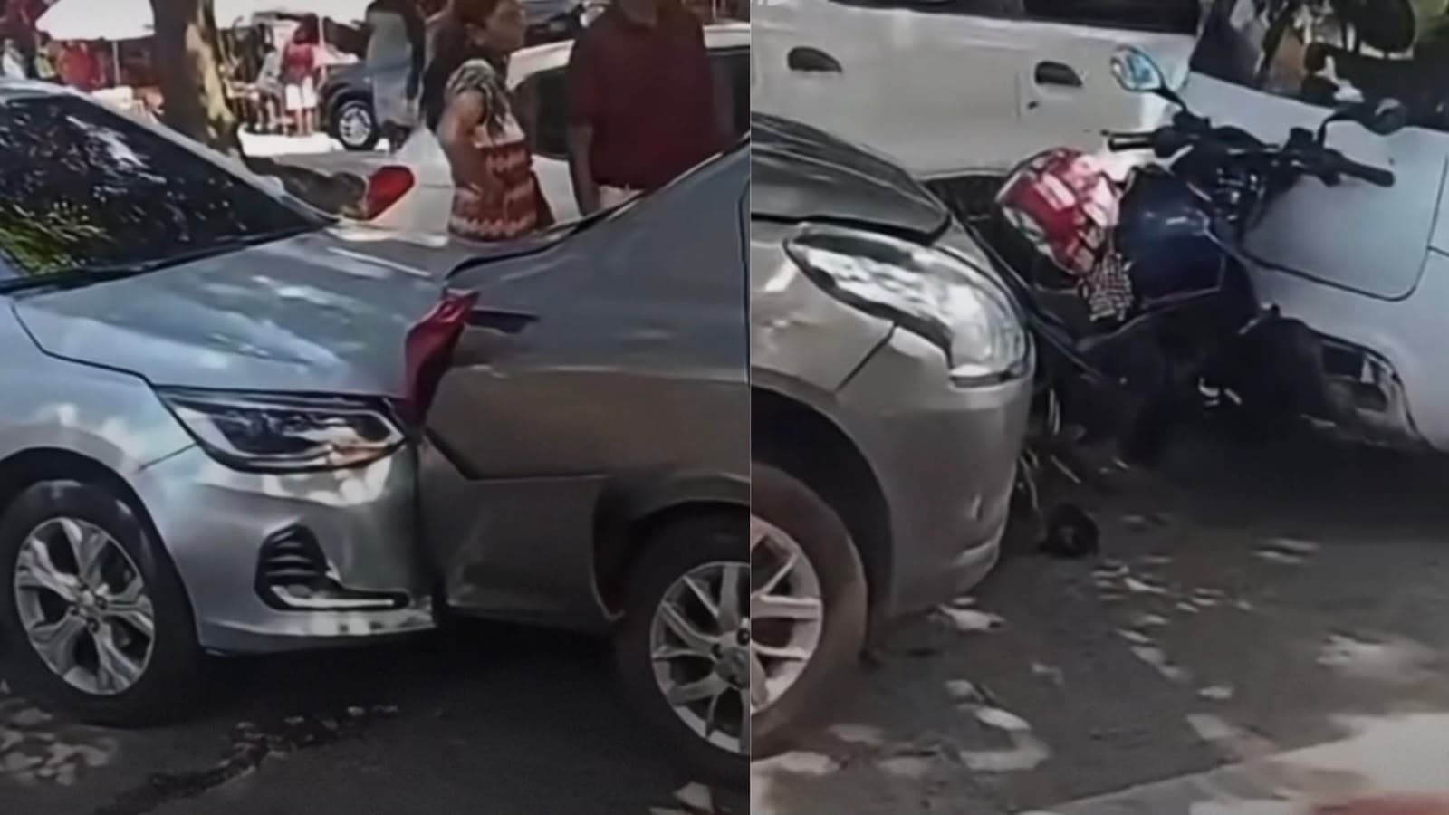 Vídeo: acidente envolvendo quatro veículos é registrado na avenida Pedro Miranda, em Belém