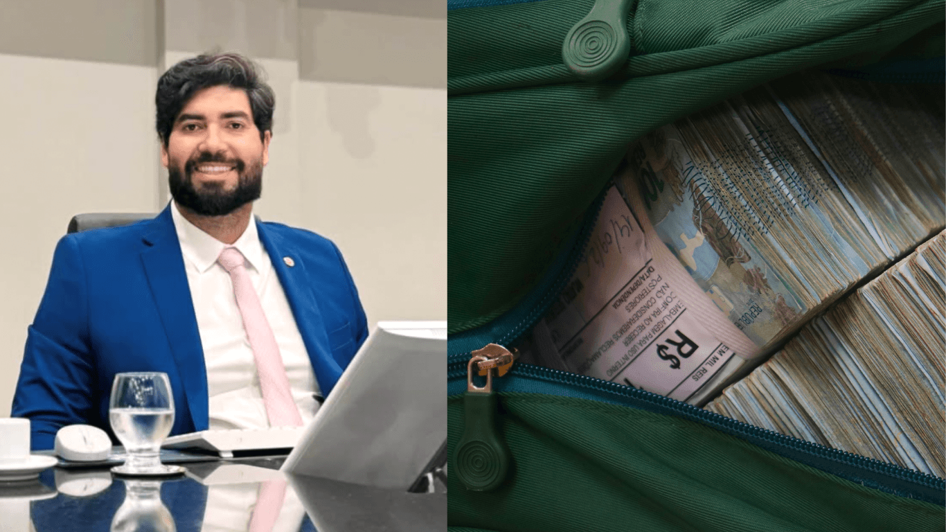 Mochila com R$ 2,5 milhões levava documentos com o nome “Eleição 2026 Marco Adriano Albuquerque Coelho Deputado Federal”