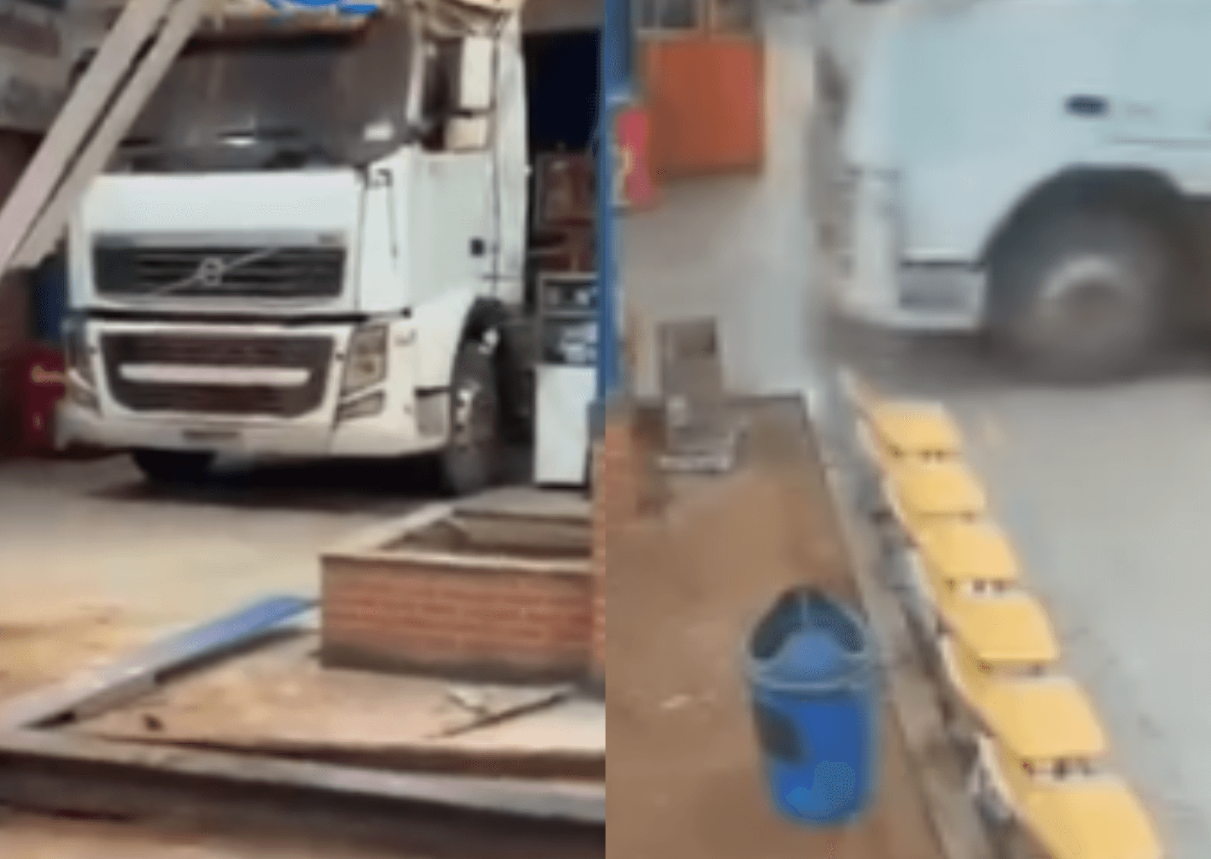 Carreta desgovernada invade área de embarque de rodoviária em Novo Repartimento