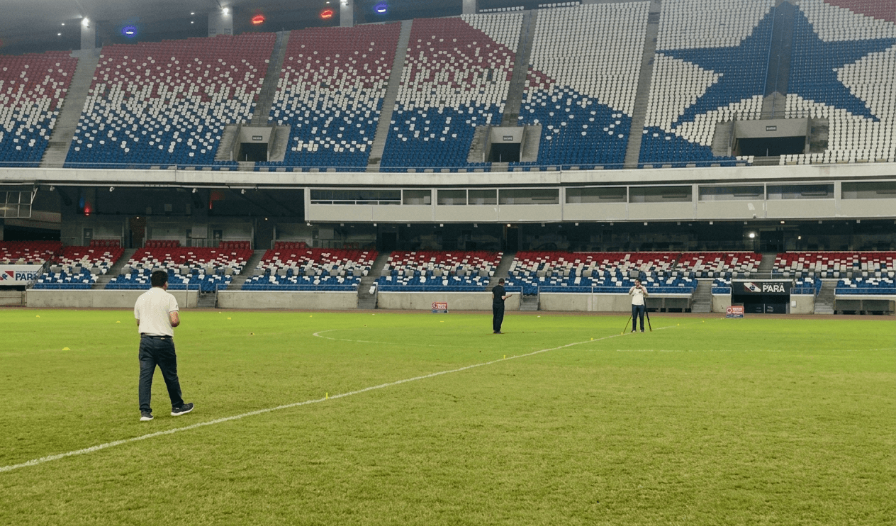 Vistoria da CBF avalia gramado e iluminação do Mangueirão para torneios nacionais