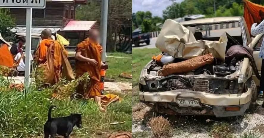 Criança de 11 anos pega carro e mata oito monges budistas em atropelamento