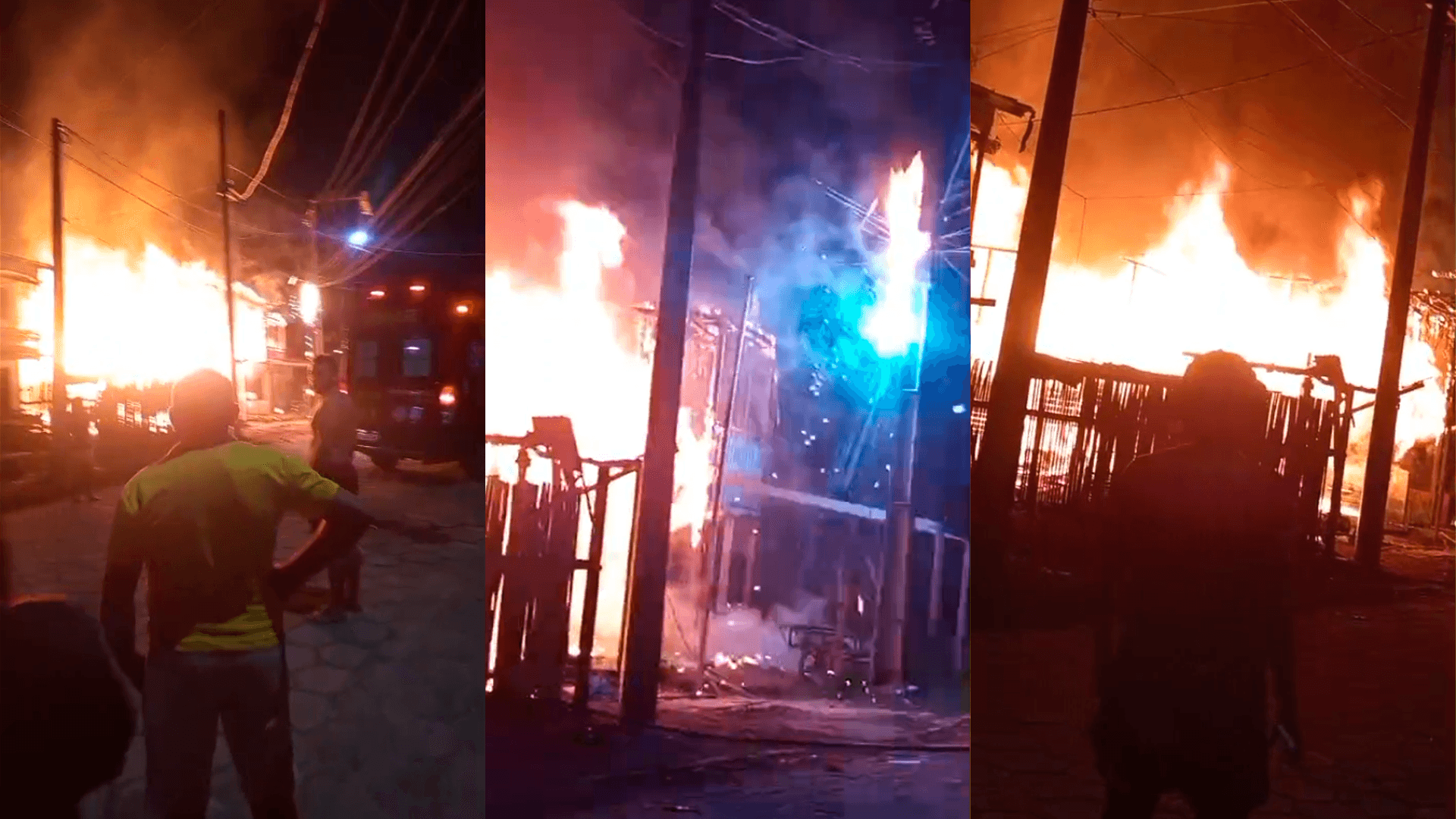 Incêndio destrói três casas e deixa uma pessoa ferida em Breves, no Marajó