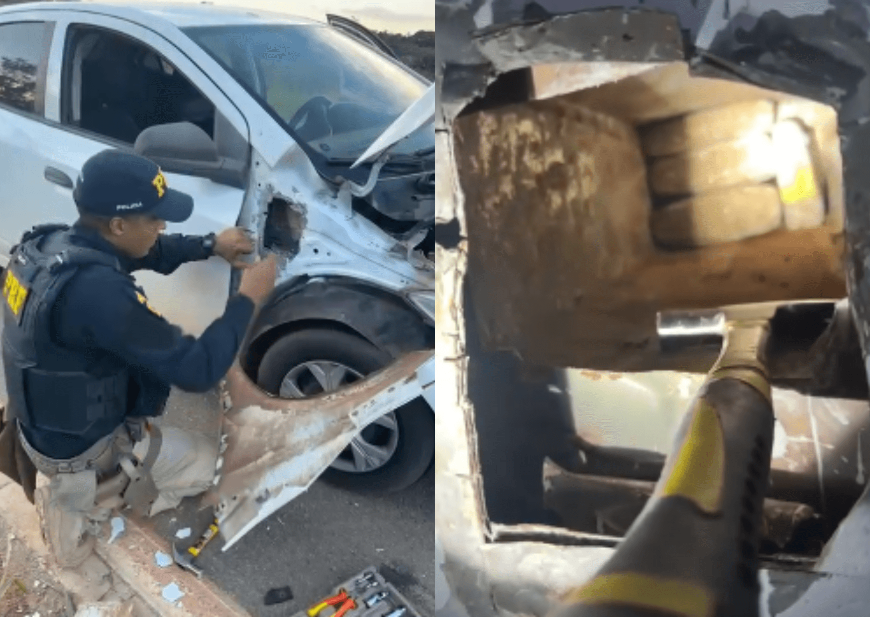 Dupla é presa pela PRF transportando mais de 32 kg de maconha na BR-230, em Novo Repartimento