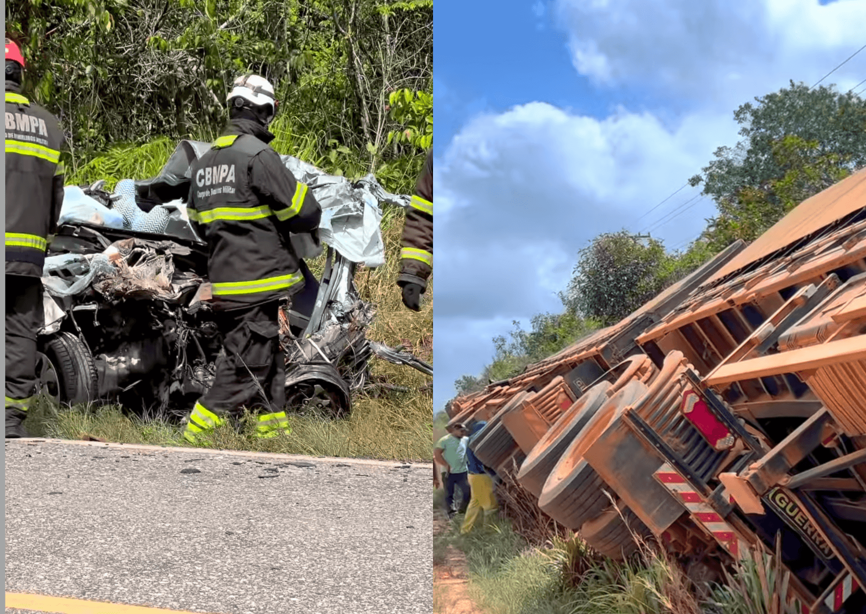 Colisão entre carro e caminhão deixa um morto na BR-010, entre Aurora do Pará e Ipixuna