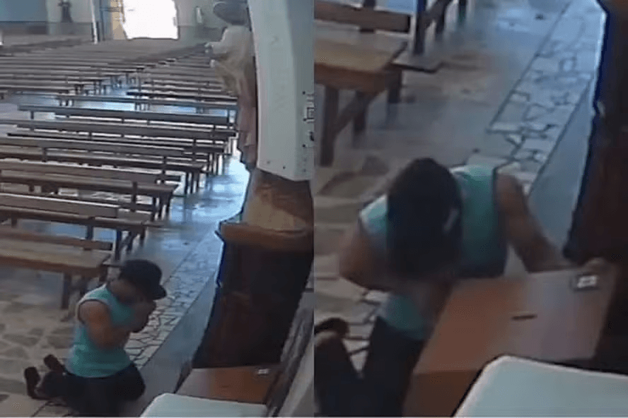 Após ajoelhar e 'rezar', ladrão furta igreja no interior de Minas Gerais; vídeo