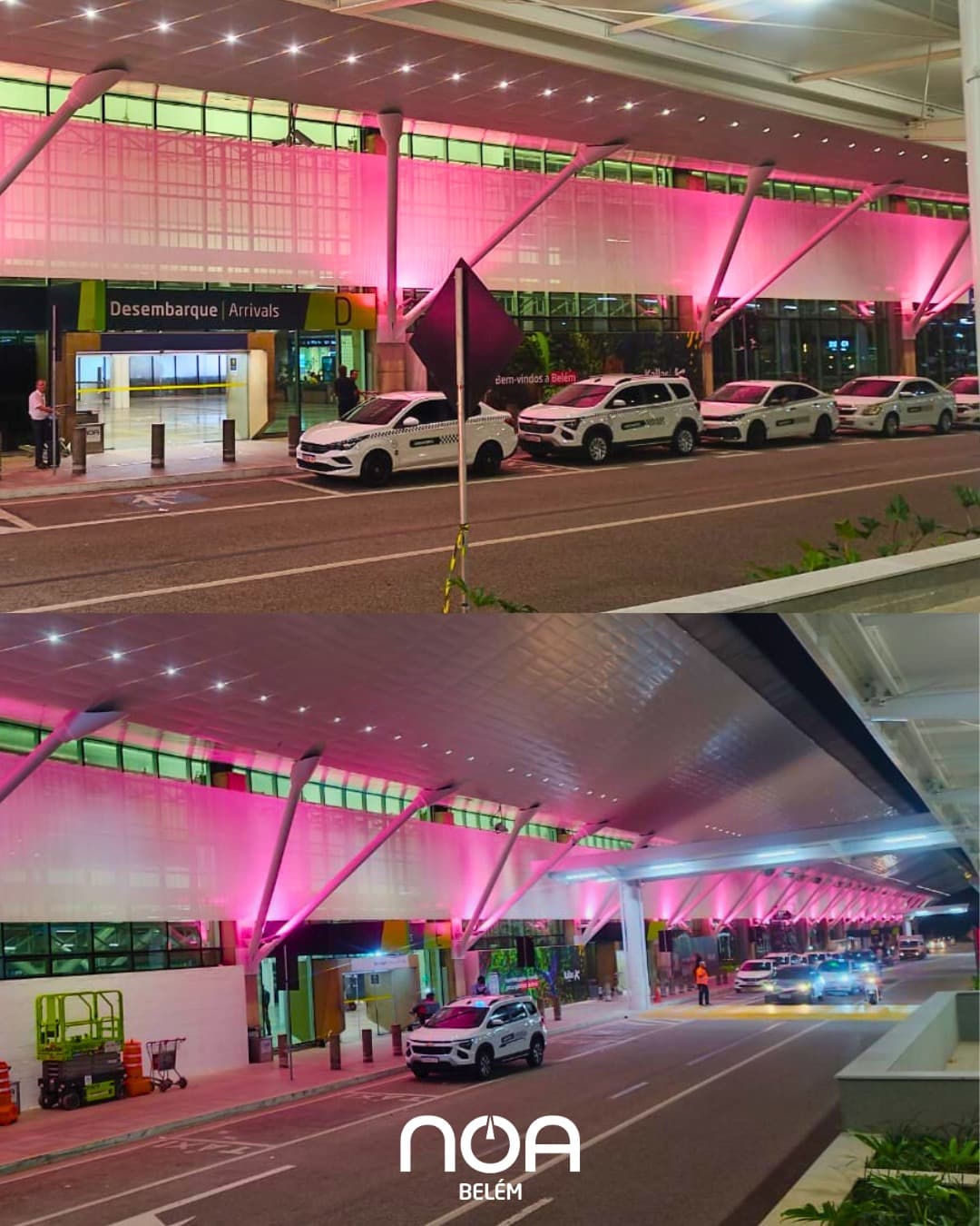 Aeroporto Internacional de Belém é iluminado em alusão à prevenção ao câncer de mama