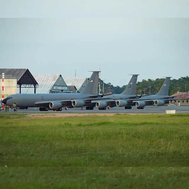 Aviões-tanque dos EUA realizam parada em Belém após operação no Atlântico