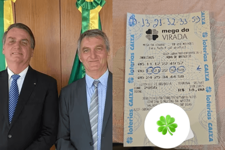 Bolsonaro e irmão ganham na quadra da Mega da Virada em bolão; número 13 está entre os acertos