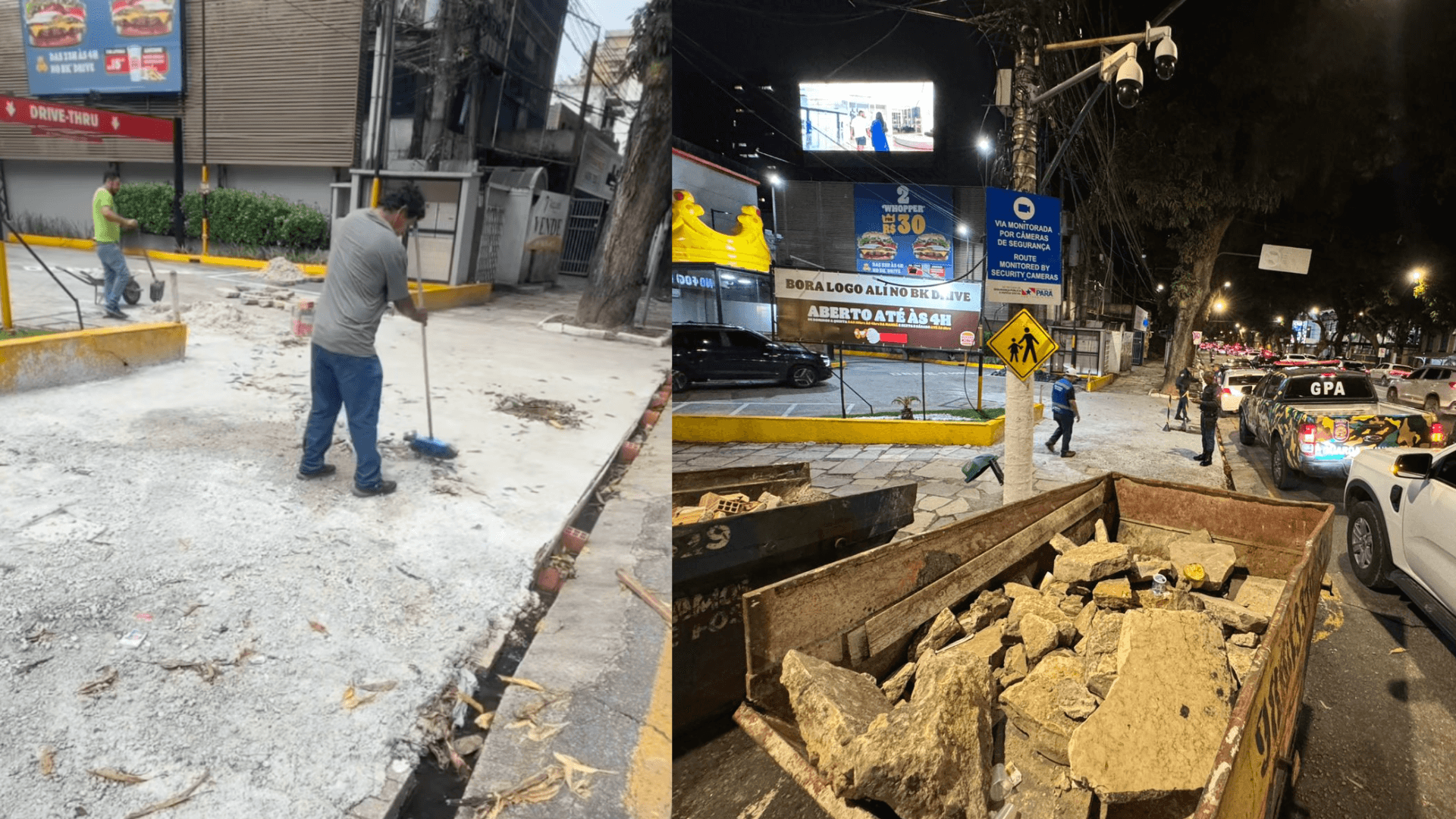 Burger King é multada em R$ 30 mil por concretar calçada histórica na avenida Nazaré