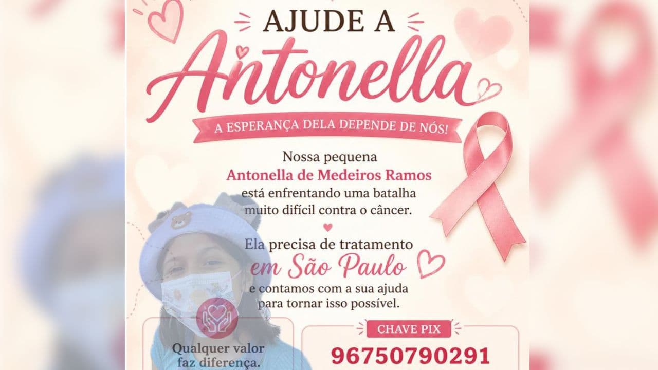 Campanha arrecada doações para tratamento de criança com câncer que precisa ir para São Paulo