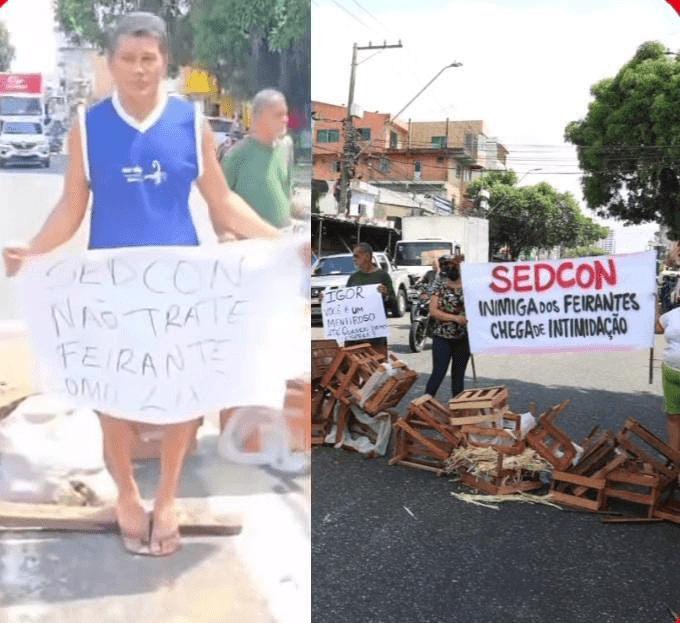 Feirantes do Guamá protestam pela conclusão das obras em Belém