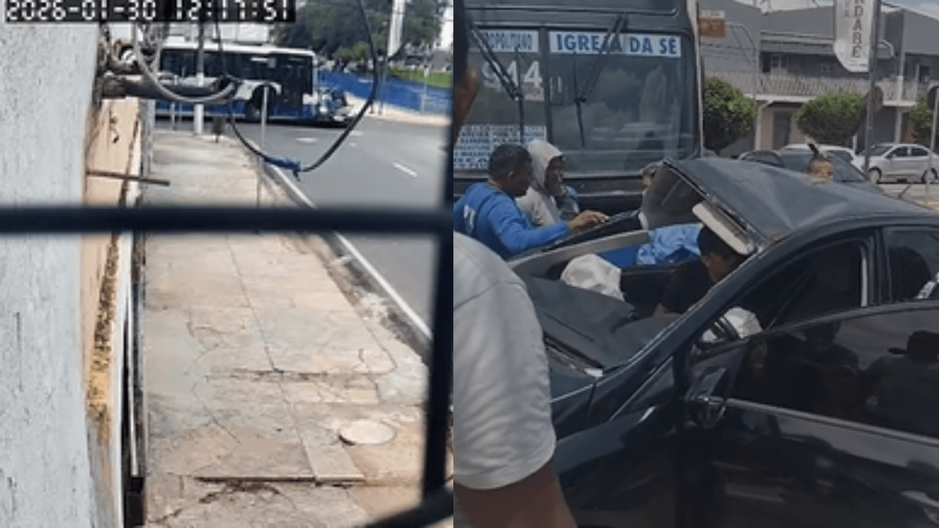 Grave acidente entre carro e ônibus deixa motorista preso às ferragens na Cidade Velha, em Belém