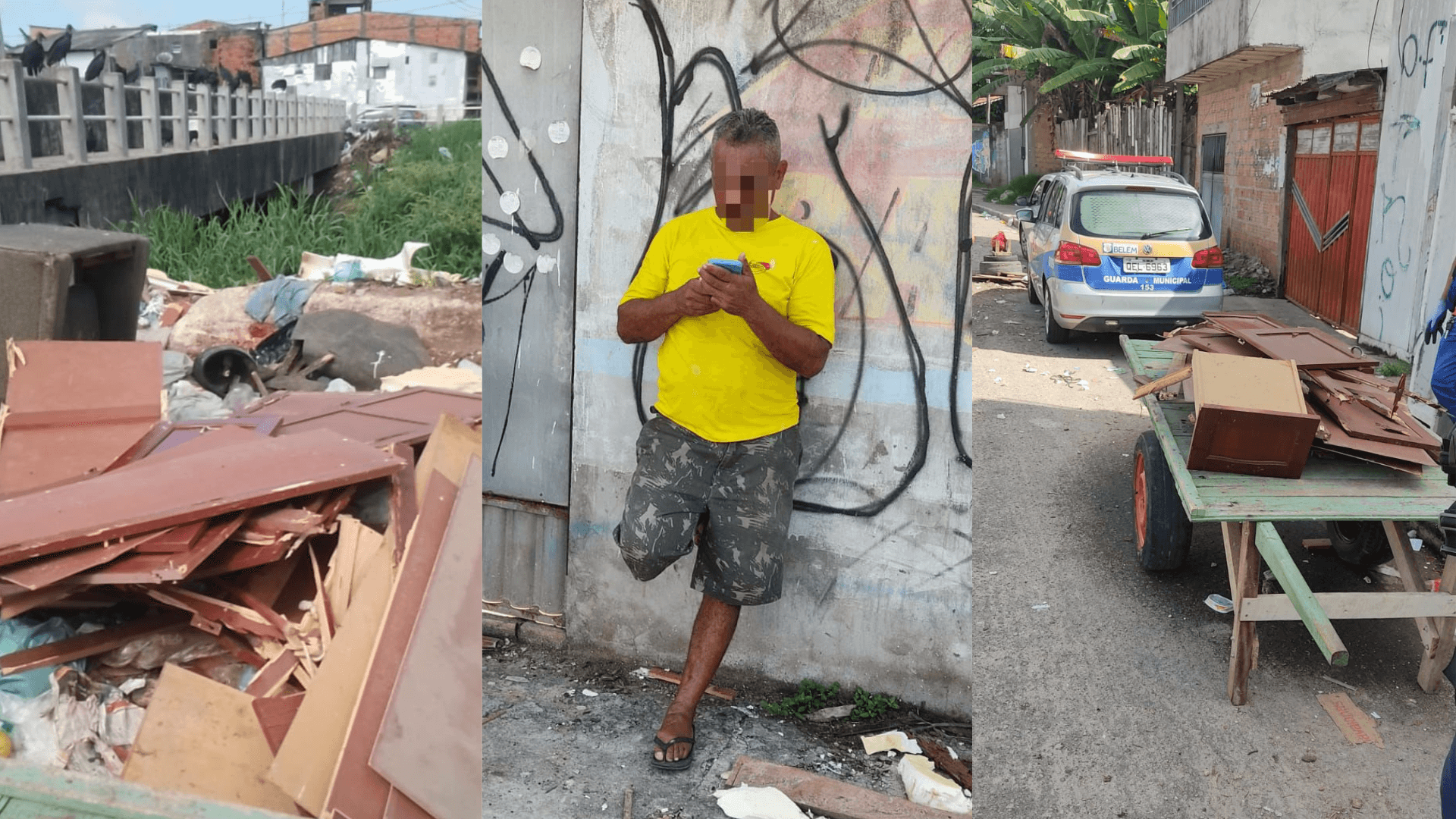 Homem é preso após ser flagrado jogando lixo em canal no bairro do Guamá, em Belém