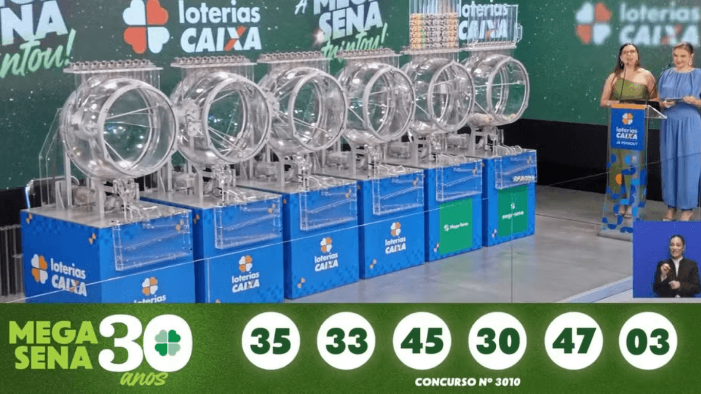 Mega-Sena especial de 30 anos paga R$ 336 milhões e prêmio principal sai para duas apostas