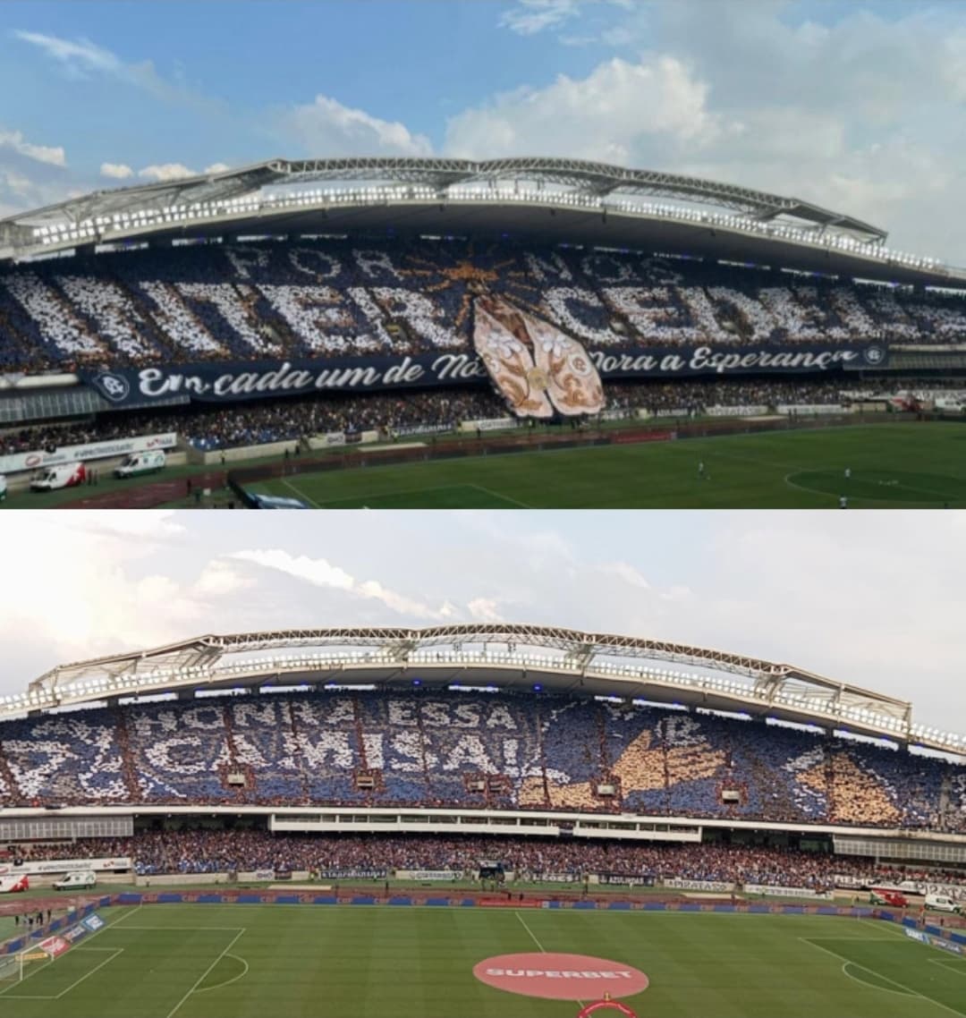 Mosaicos da torcida do Remo marcam a decisão contra o Goiás