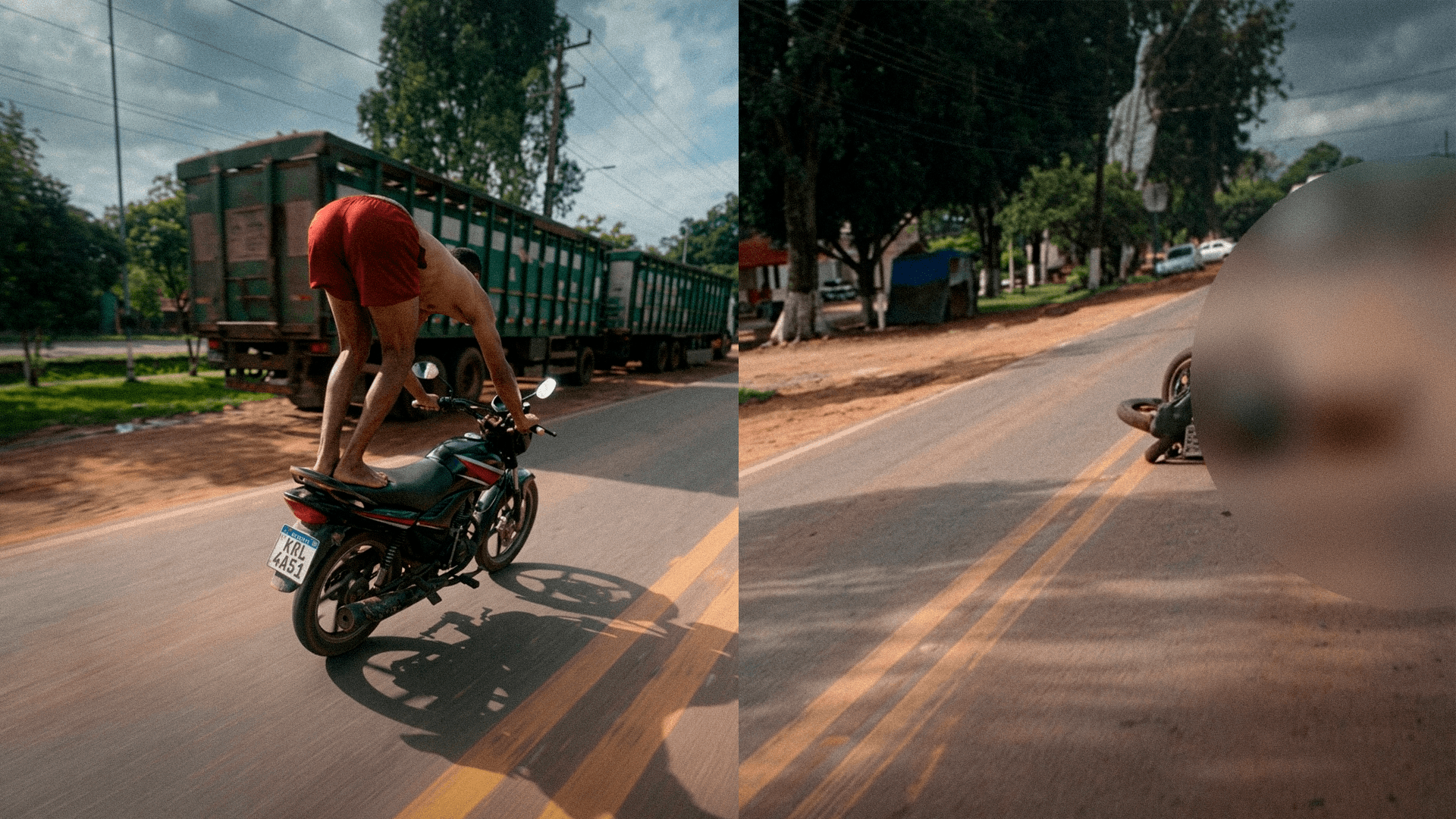 Motociclista fica ferido após manobra arriscada na PA-150, em Tailândia
