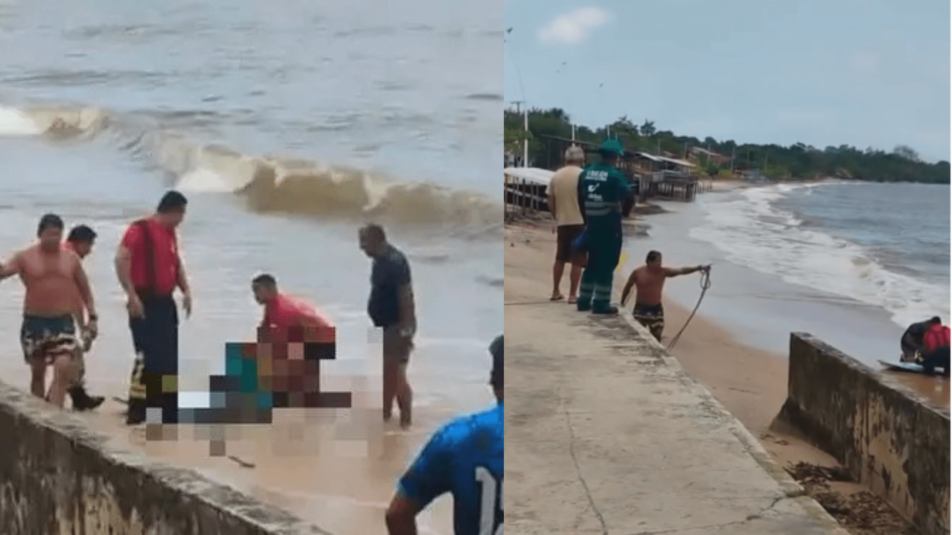 Mulher morre afogada na praia do marahú, em mosqueiro; filho é resgatado com vida