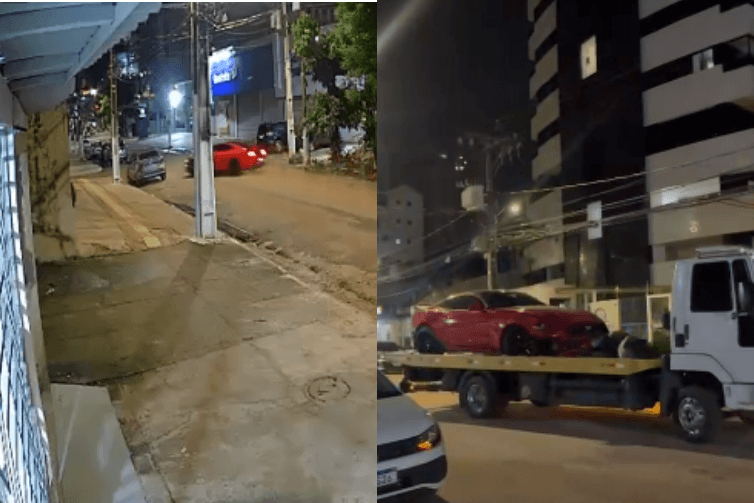 Mustang perde controle e bate em carros estacionados no Umarizal durante a madrugada em Belém