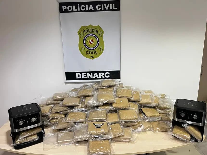 Polícia do Pará apreende 152 kg de skunk escondidos em air fryers, em porto de Belém