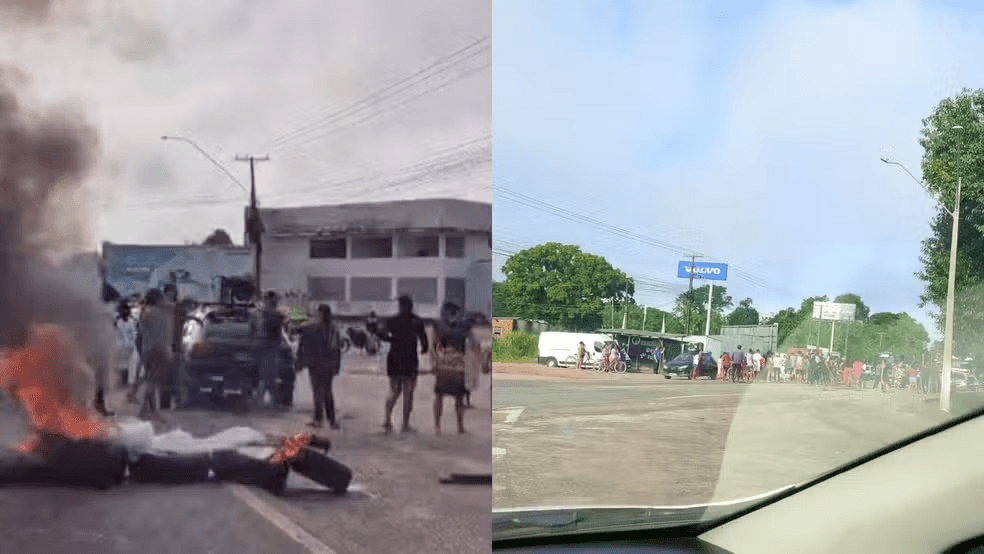 Protesto na BR-316 deixa o trânsito complicado em Marituba