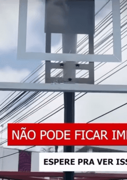 Quadra de basquete da nova Doca está sem aro
