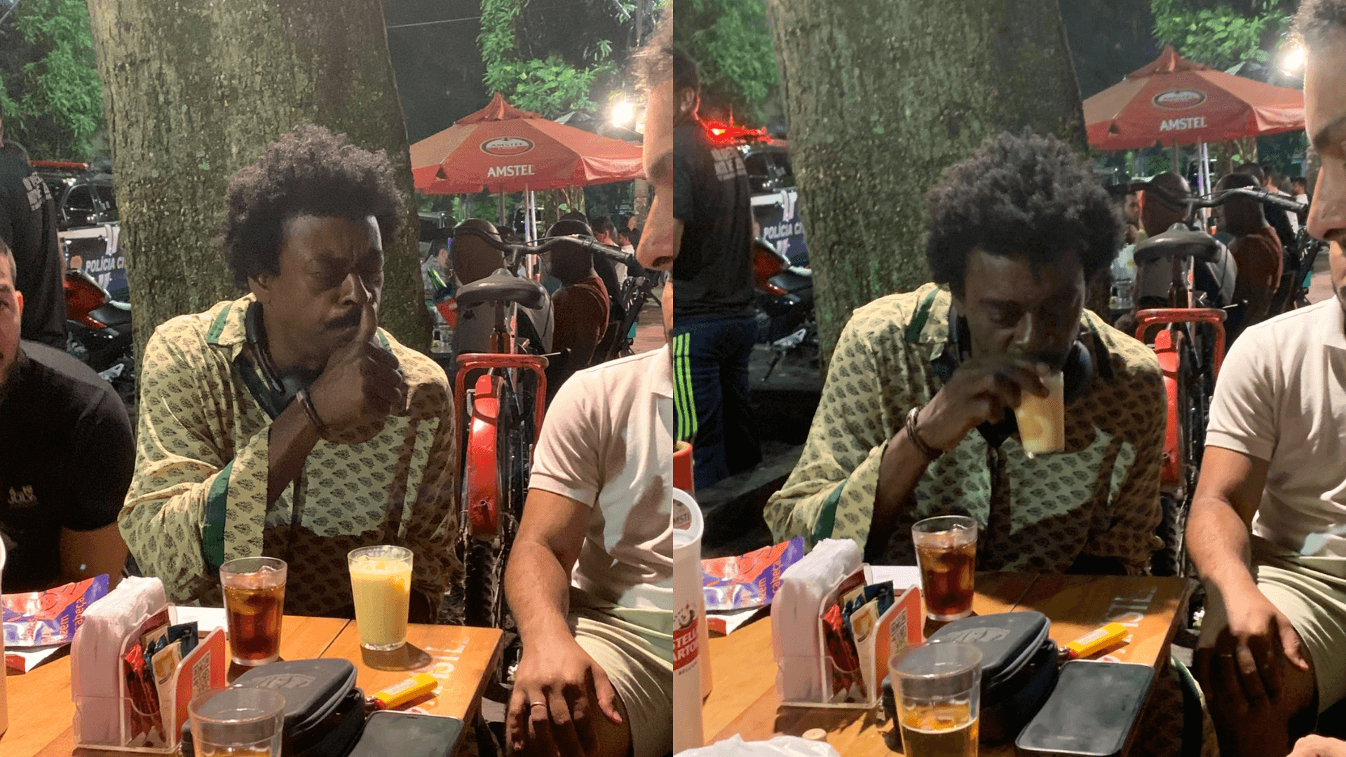 Seu Jorge curte noite de Belém em bar no bairro de Nazaré