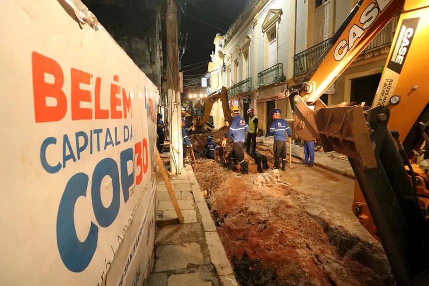Sistema de esgotamento sanitário do Ver-o-Peso alcança 86% de obra realizada