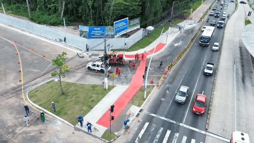 Trânsito na Rua da Marinha com a Av. Augusto Montenegro é alterado para avanço de obras