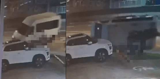 Vídeo: van clandestina capota na BR-316 e atinge mulher na calçada; motorista fugiu